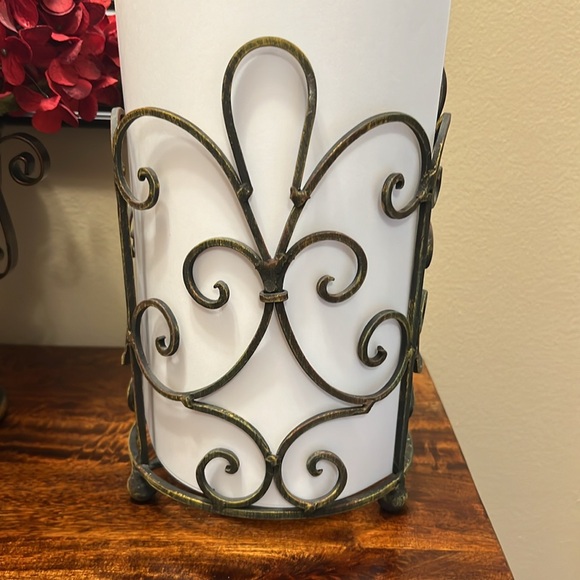 Candleholder ~ Metal with a Scroll Design - Picture 3 of 15